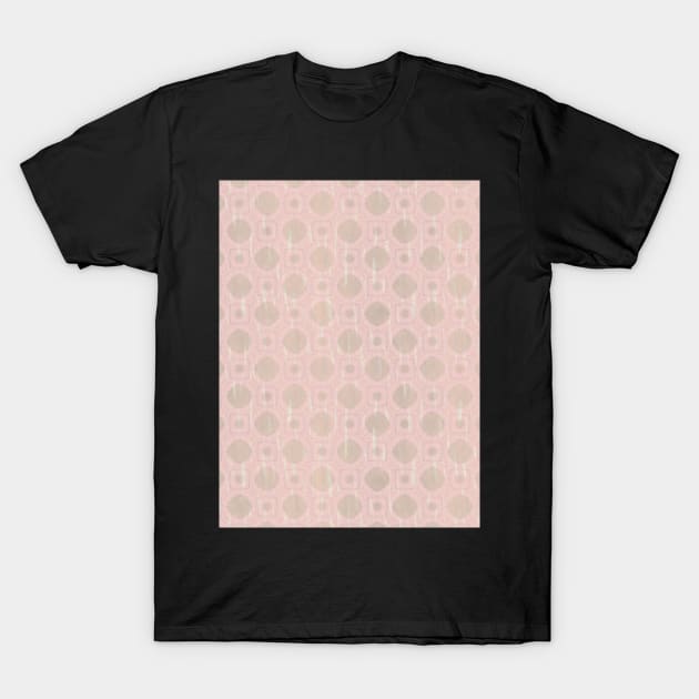 gold-colored rounded geometric shapes against matt pink T-Shirt by Uniquepixx